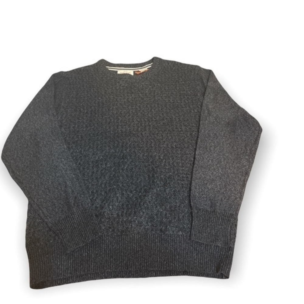 Mens Weatherproof Vintage Gray long sleeve cable knit charcoal marl sweater XL